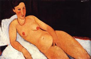 Amedeo Modigliani Nude with Coral Necklace Spain oil painting art